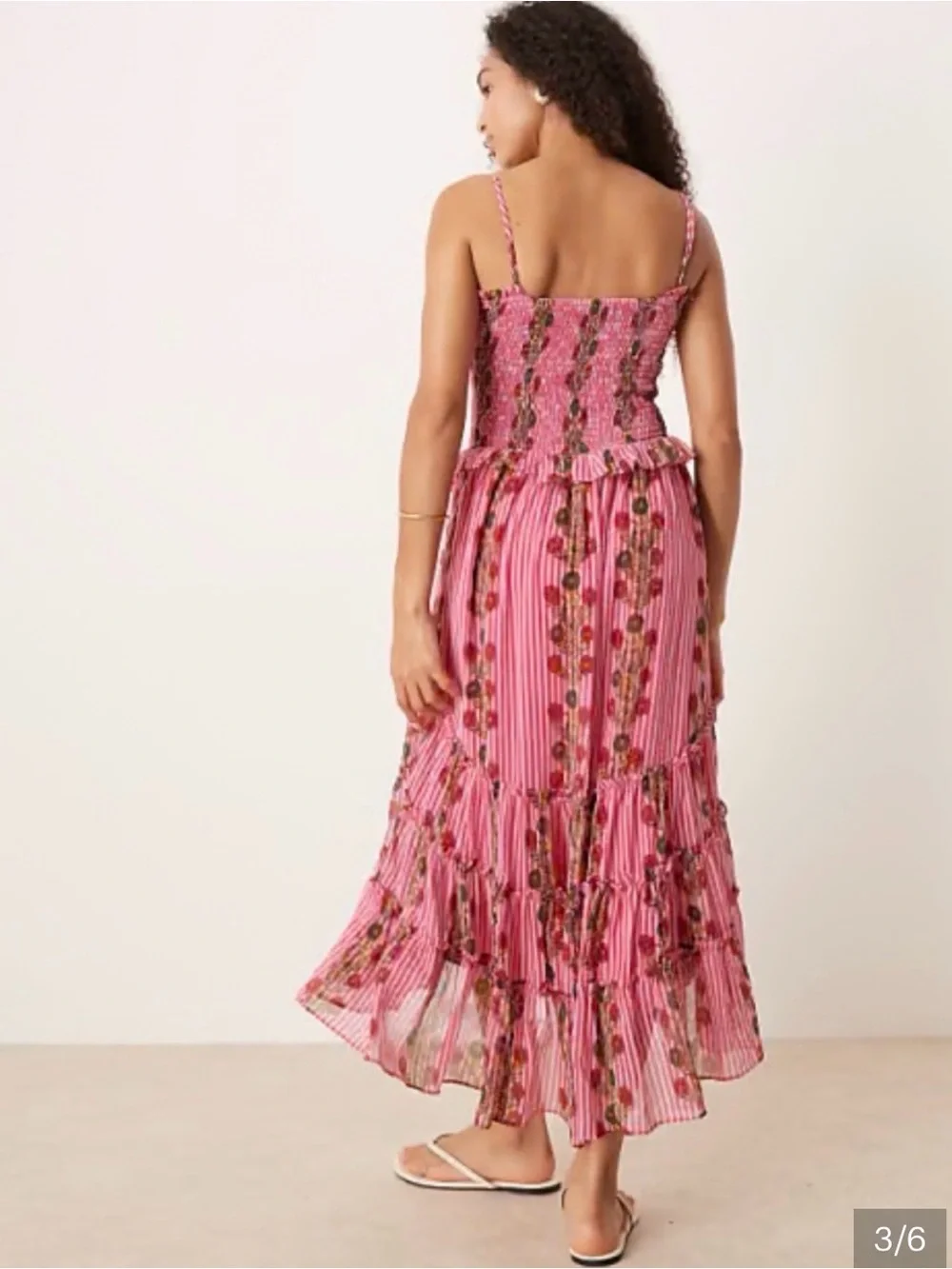 Free People Alejandra Smocked midi ruffle Dress